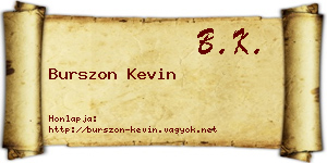 Burszon Kevin névjegykártya